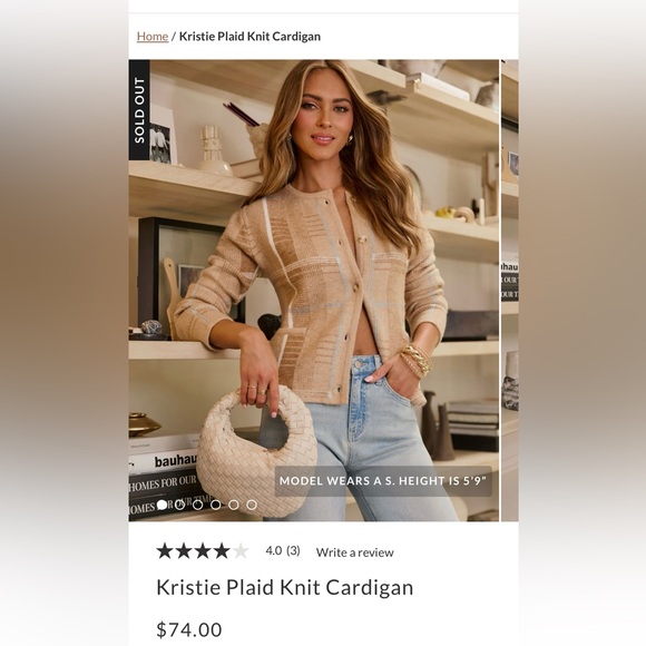 Kristie Plaid Knit Cardigan - Picture 1 of 1